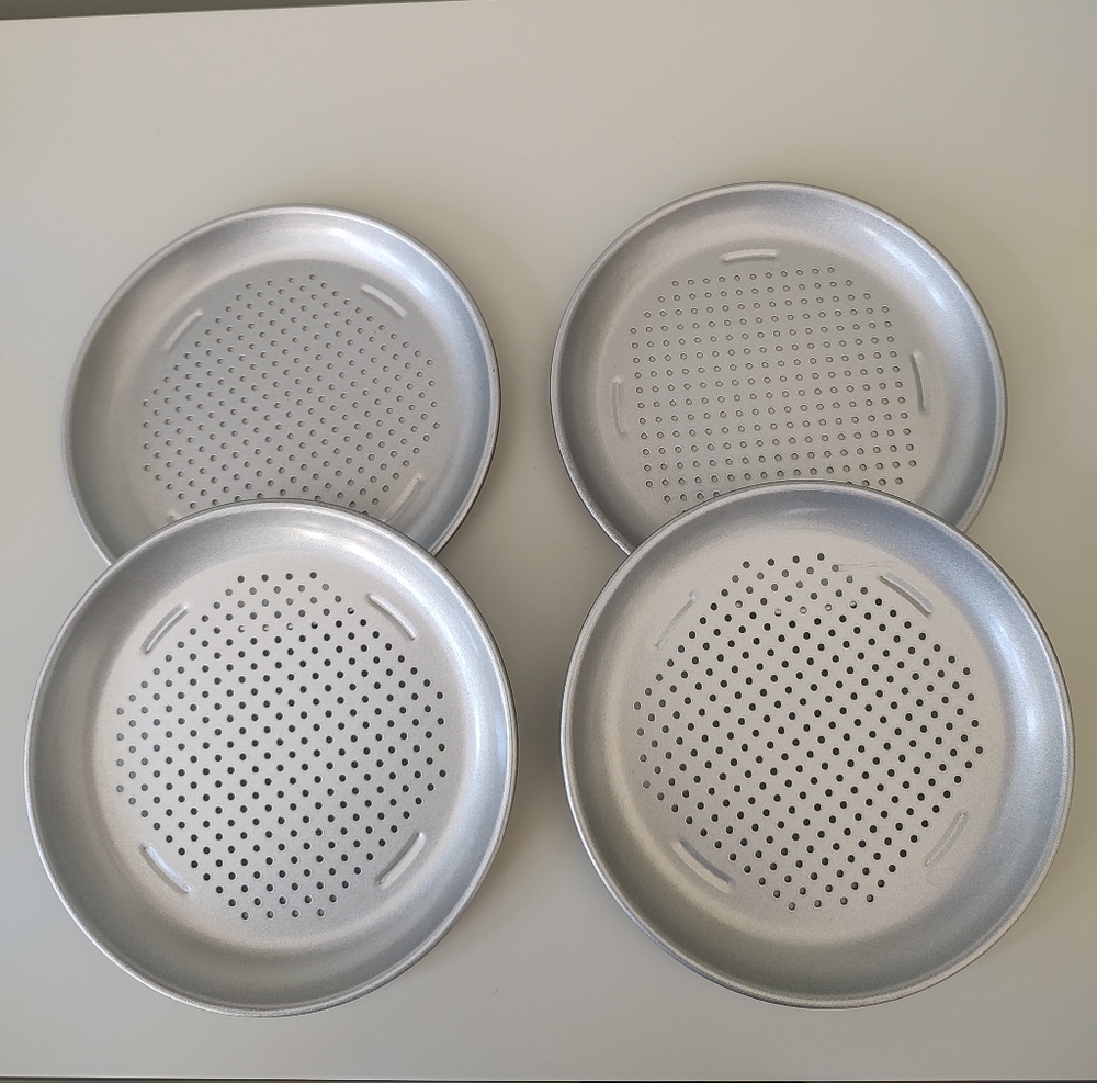 Nonstick Bakeware 7-inch Mini Personal Pizza Pan, 4 Piece